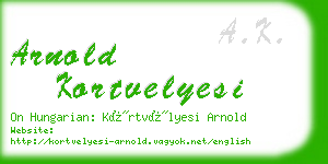 arnold kortvelyesi business card